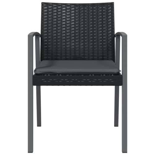 Vrtne stolice s jastucima 2 kom crne 56,5x57x83 cm poliratan - Crna 2 Cijena