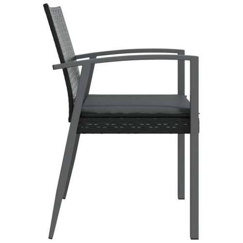 Vrtne stolice s jastucima 2 kom crne 56,5x57x83 cm poliratan - Crna 2 Cijena