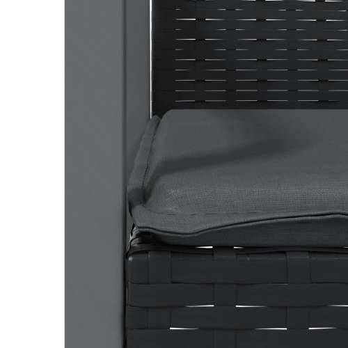 Vrtne stolice s jastucima 2 kom crne 56,5x57x83 cm poliratan - Crna 2 Cijena