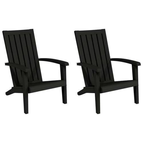 Vrtne stolice Adirondack 2 kom crne od polipropilena Cijena