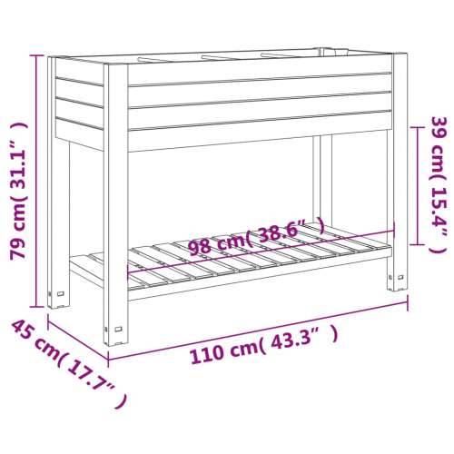 Povišena gredica - Vrtna gredica bijela 110 x 45 x 79 cm od polipropilena - Bijela 1 Cijena