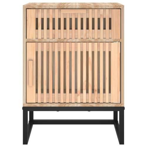 Noćni ormarić 40 x 30 x 55,5 cm od konstruiranog drva i željeza - Smeđa 1 Cijena