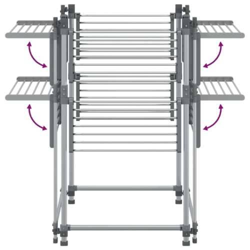 Stalak za sušenje rublja 107 x 107 x 120 cm aluminijski Cijena