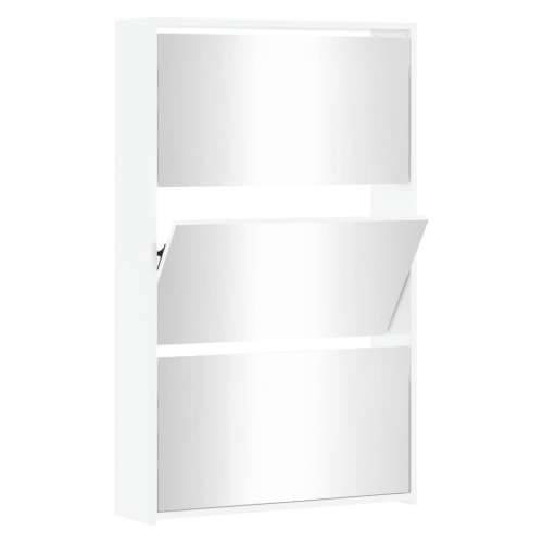 Ormarić za cipele s ogledalom i 3 razine bijeli 63x17x102,5 cm - Visoko sjajno bijela 1 102.5 cm Cijena