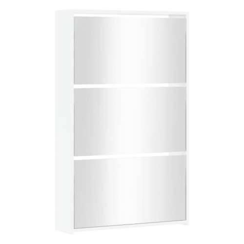 Ormarić za cipele s ogledalom i 3 razine bijeli 63x17x102,5 cm - Visoko sjajno bijela 1 102.5 cm Cijena
