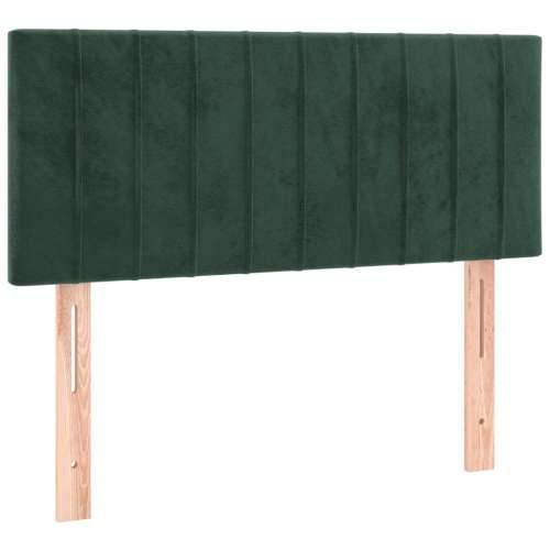 Box spring krevet s madracem tamnozeleni 90x190 cm baršunasti - Tamnozelena 90 x 190 cm Okomite pruge Cijena