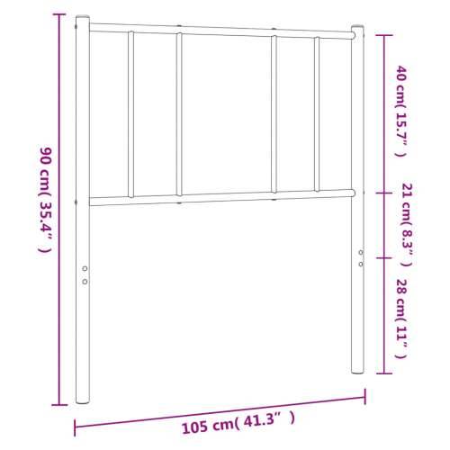 Metalno uzglavlje crno 100 cm - Crna 100 cm 1 Cijena