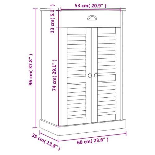 Ormarić za cipele VIGO bijeli 60x35x96 cm od masivne borovine - Bijela 1 Cijena