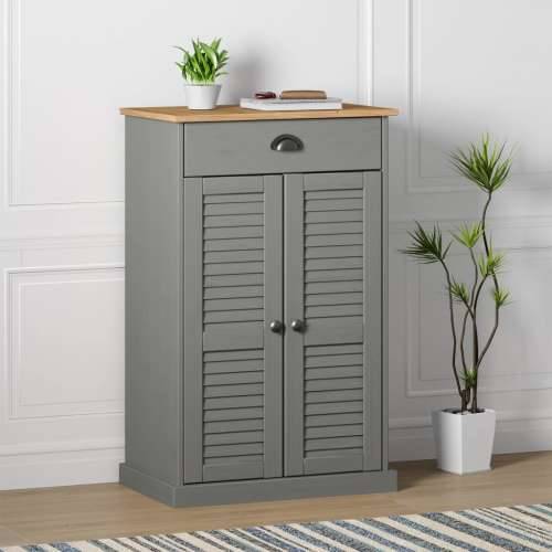 Ormarić za cipele VIGO sivi 60 x 35 x 96 cm od masivne borovine - Siva 1 Cijena
