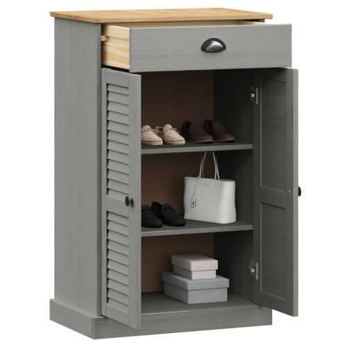 Ormarić za cipele VIGO sivi 60 x 35 x 96 cm od masivne borovine - Siva 1 Cijena