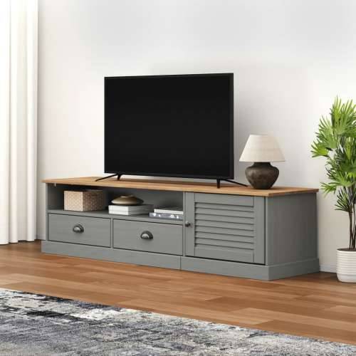 TV ormarić VIGO sivi 156 x 40 x 40 cm od masivne borovine - Siva 1 Cijena