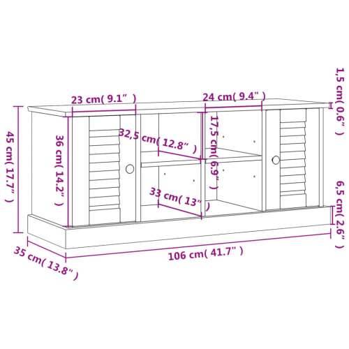 Klupa za cipele VIGO 106 x 35 x 45 cm od masivne borovine - Smeđa Cijena