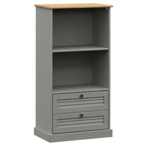 Regal za knjige VIGO sivi 60x35x114,5 cm od masivne borovine - Siva 1 Cijena