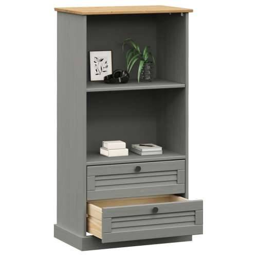 Regal za knjige VIGO sivi 60x35x114,5 cm od masivne borovine - Siva 1 Cijena