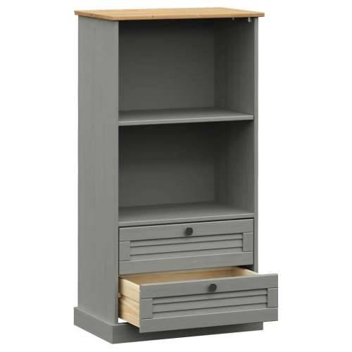 Regal za knjige VIGO sivi 60x35x114,5 cm od masivne borovine - Siva 1 Cijena