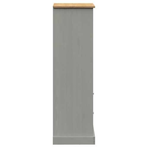 Regal za knjige VIGO sivi 60x35x114,5 cm od masivne borovine - Siva 1 Cijena