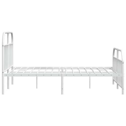 Metalni okvir kreveta uzglavlje i podnožje bijeli 140 x 190 cm - Bijela 140 x 190 cm s uzglavljem i podnožjem Cijena