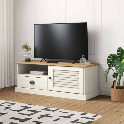 TV ormarić VIGO bijeli 106 x 40 x 40 cm od masivne borovine - Bijela 1 Cijena