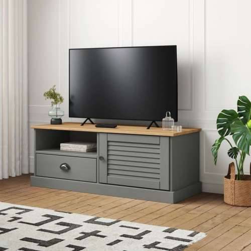 TV ormarić VIGO sivi 106 x 40 x 40 cm od masivne borovine - Siva 1 Cijena