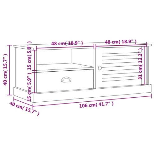 TV ormarić VIGO sivi 106 x 40 x 40 cm od masivne borovine - Siva 1 Cijena