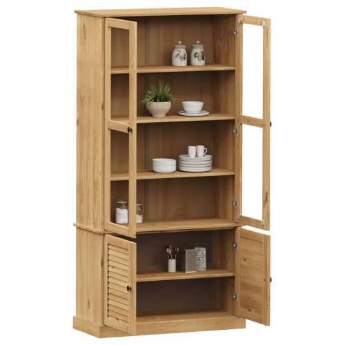 Vitrina sa staklom VIGO 85 x 35 x 170 cm od masivne borovine - Smeđa 1 Cijena
