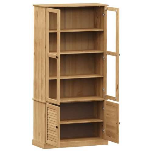 Vitrina sa staklom VIGO 85 x 35 x 170 cm od masivne borovine - Smeđa 1 Cijena