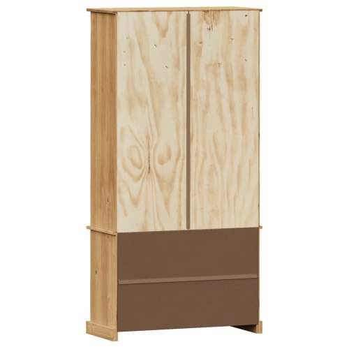 Vitrina sa staklom VIGO 85 x 35 x 170 cm od masivne borovine - Smeđa 1 Cijena