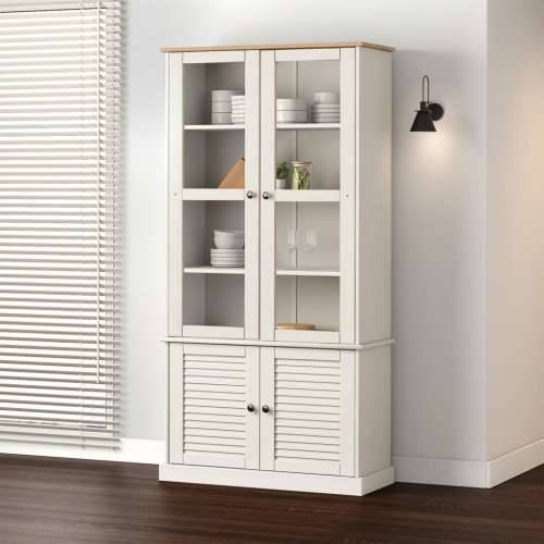 Vitrina sa staklom VIGO bijela 85x35x170 cm od masivne borovine - Bijela 1 Cijena