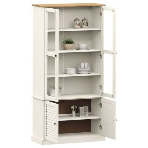 Vitrina sa staklom VIGO bijela 85x35x170 cm od masivne borovine - Bijela 1 Cijena