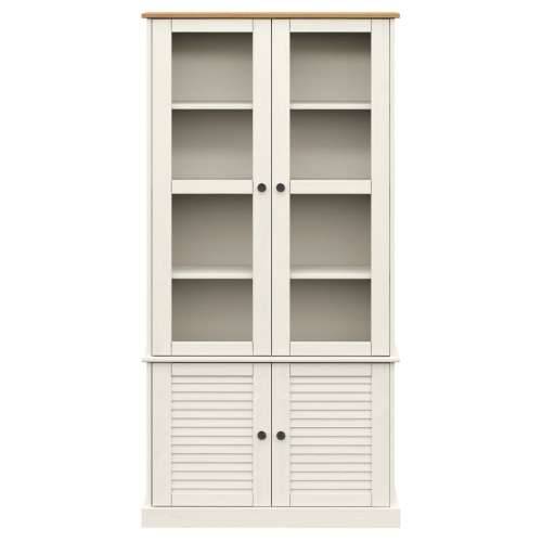 Vitrina sa staklom VIGO bijela 85x35x170 cm od masivne borovine - Bijela 1 Cijena
