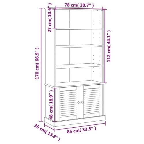 Regal za knjige VIGO 85 x 35 x 170 cm od masivne borovine - Smeđa 1 Cijena