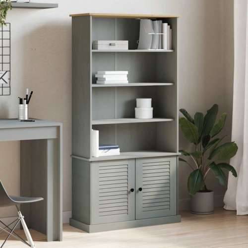 Regal za knjige VIGO sivi 85 x 35 x 170 cm od masivne borovine - Siva 1 Cijena