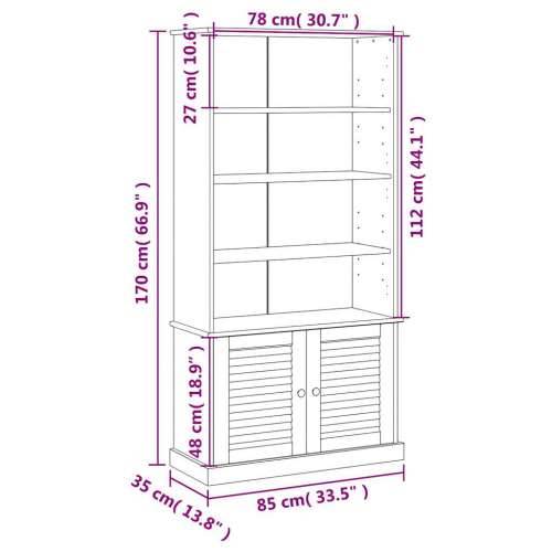 Regal za knjige VIGO sivi 85 x 35 x 170 cm od masivne borovine - Siva 1 Cijena