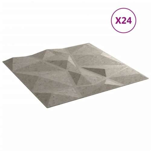 Zidni paneli 24 kom boja betona 50 x 50 cm XPS 6 m² dijamanti - Beton siva 24 Cijena