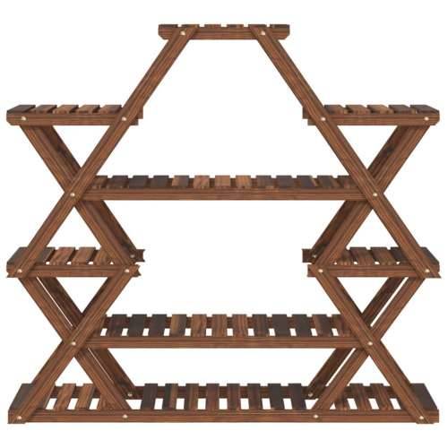Stalak za cvijeće 110 x 25 x 105 cm od masivne jelovine - Smeđa 110 x 25 x 105 cm 1 Cijena