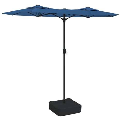 Dvostruki vrtni suncobran s LED svjetlima azurni 316 x 240 cm - Plava 1 Cijena
