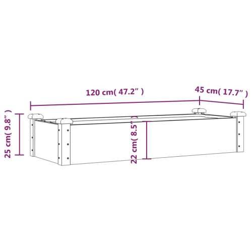 Povišena gredica - Vrtna gredica s oblogom smeđa 120x45x25 cm od jelovine - Smeđa 120 x 45 x 25 cm 1 Cijena