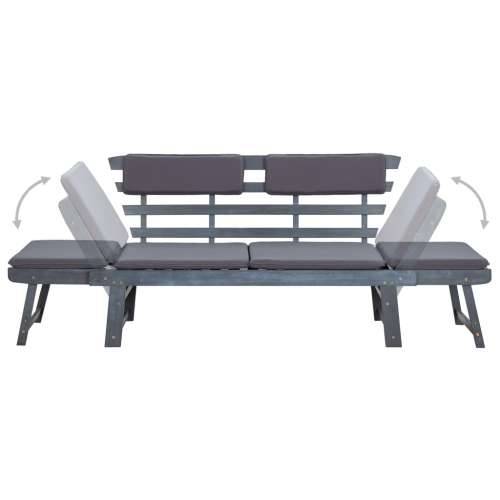 Vrtna klupa 2-u-1 s jastucima siva 190 cm od bagremovog drva - Siva 1 4 Cijena
