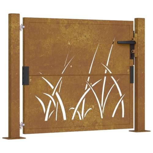 Vrtna vrata 105 x 105 cm od čelika COR-TEN s uzorkom trave - 105 x 105 cm Cijena