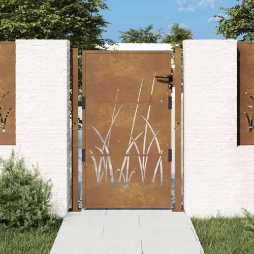 Vrtna vrata 105 x 130 cm od čelika COR-TEN s uzorkom trave - 105 x 130 cm Cijena