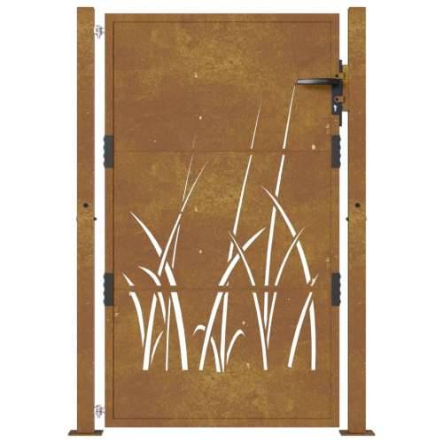 Vrtna vrata 105 x 130 cm od čelika COR-TEN s uzorkom trave - 105 x 130 cm Cijena