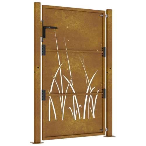 Vrtna vrata 105 x 130 cm od čelika COR-TEN s uzorkom trave - 105 x 130 cm Cijena