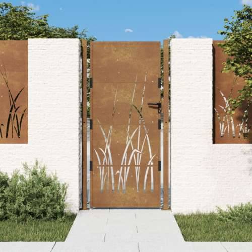 Vrtna vrata 105 x 180 cm od čelika COR-TEN s uzorkom trave - 105 x 180 cm Cijena
