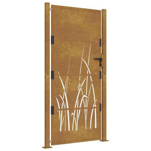 Vrtna vrata 105 x 180 cm od čelika COR-TEN s uzorkom trave - 105 x 180 cm Cijena