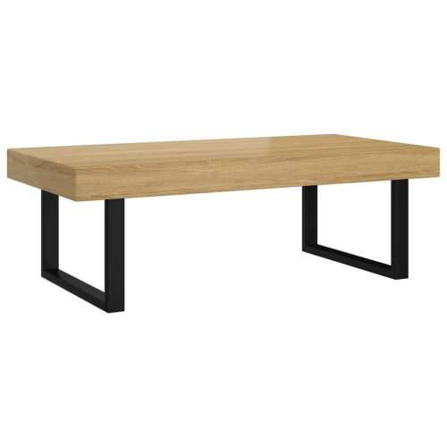Stolić za kavu svjetlosmeđi i crni 120x60x40 cm MDF i željezo - Svjetlosmeđa 1 Cijena