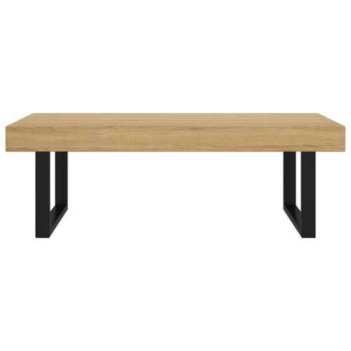 Stolić za kavu svjetlosmeđi i crni 120x60x40 cm MDF i željezo - Svjetlosmeđa 1 Cijena