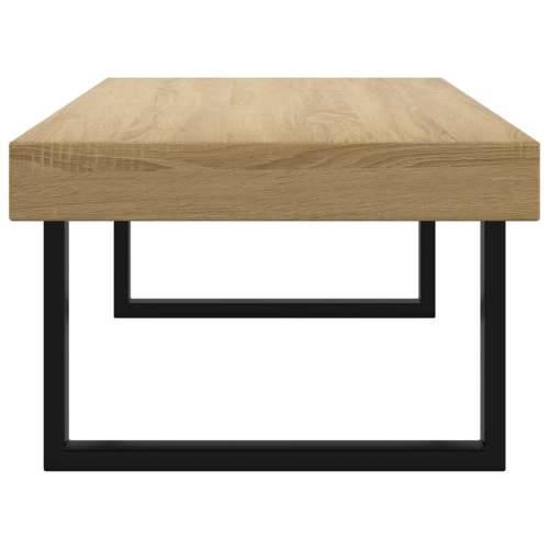 Stolić za kavu svjetlosmeđi i crni 120x60x40 cm MDF i željezo - Svjetlosmeđa 1 Cijena