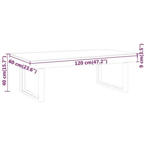 Stolić za kavu svjetlosmeđi i crni 120x60x40 cm MDF i željezo - Svjetlosmeđa 1 Cijena
