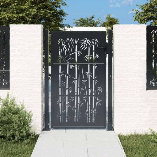 Vrtna vrata antracit 105 x 130 cm čelična s uzorkom bambusa - 105 x 130 cm Cijena