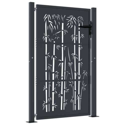 Vrtna vrata antracit 105 x 130 cm čelična s uzorkom bambusa - 105 x 130 cm Cijena